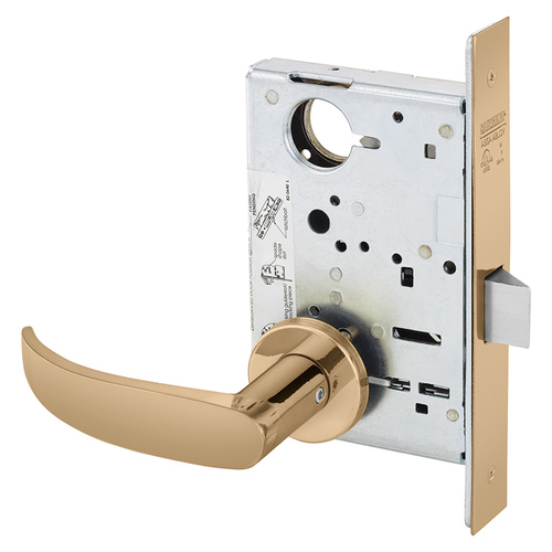 Mortise Lock Bright Bronze Clear Coated