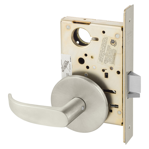 Mortise Lock Satin Nickel Plated Clear Coated