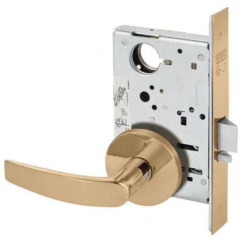 Mortise Lock Bright Bronze Clear Coated