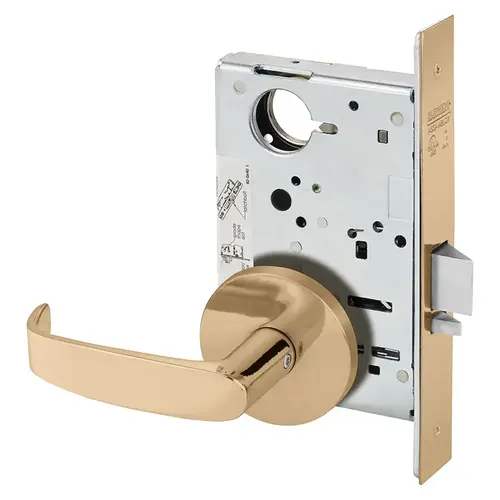 Mortise Lock Bright Bronze Clear Coated