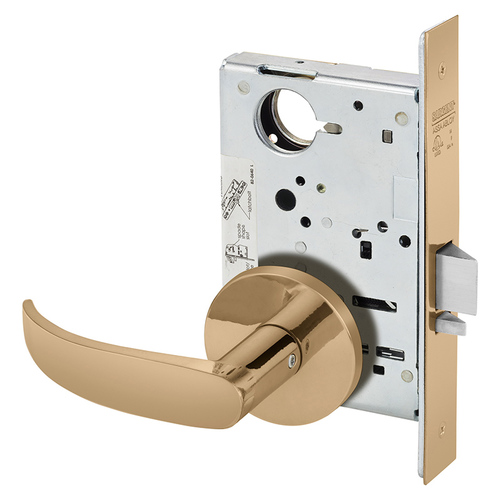 Mortise Lock Bright Bronze Clear Coated