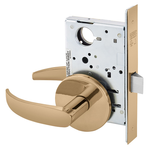 Mortise Lock Bright Bronze Clear Coated