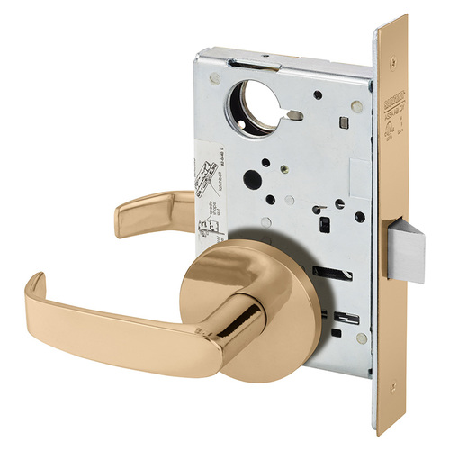 Mortise Lock Bright Bronze Clear Coated