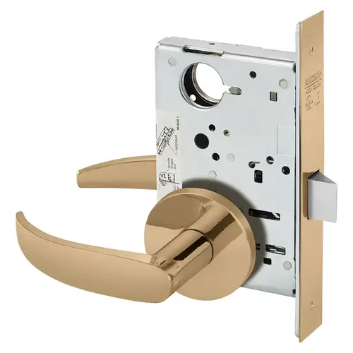 Mortise Lock Bright Bronze Clear Coated