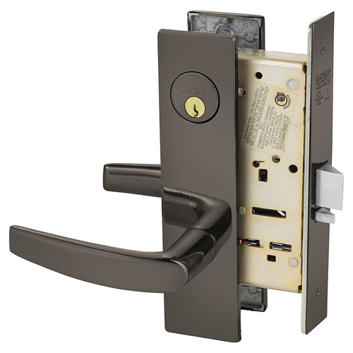 Mortise Lock Oxidized Satin Bronze Relieved Clear Coated