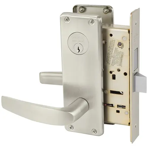 Mortise Lock Satin Nickel Plated Clear Coated