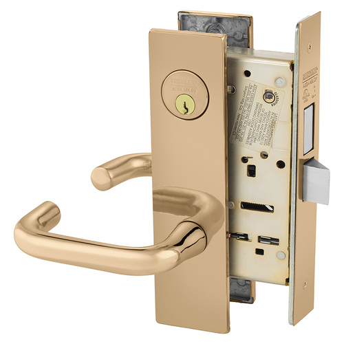 Mortise Lock Bright Bronze Clear Coated