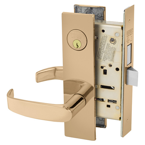 Mortise Lock Bright Bronze Clear Coated