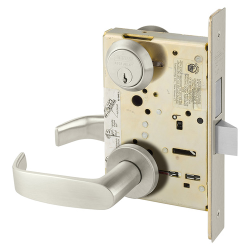 Mortise Lock Satin Nickel Plated Clear Coated