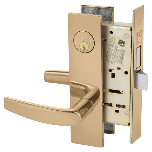 Mortise Lock Bright Bronze Clear Coated