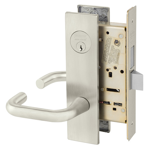 Mortise Lock Satin Nickel Plated Clear Coated