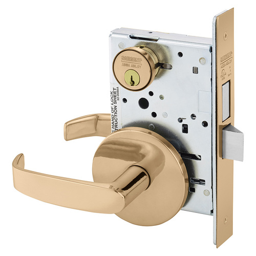 Mortise Lock Bright Bronze Clear Coated