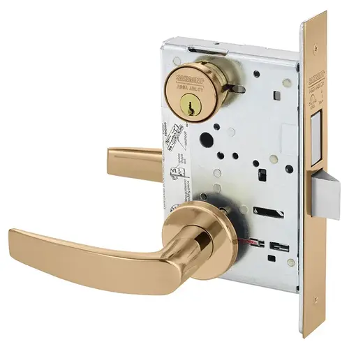 Mortise Lock Bright Bronze Clear Coated