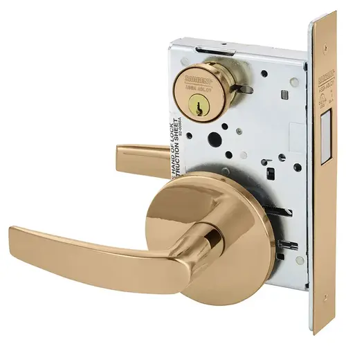 Mortise Lock Bright Bronze Clear Coated