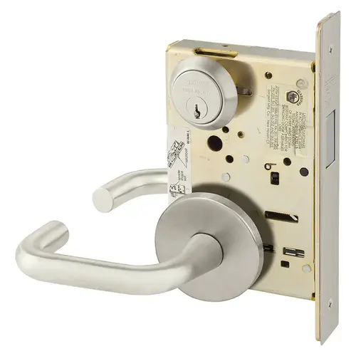 Mortise Lock Satin Nickel Plated Clear Coated