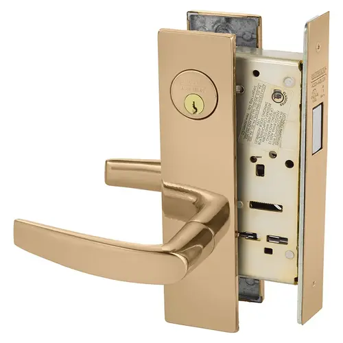 Mortise Lock Bright Bronze Clear Coated