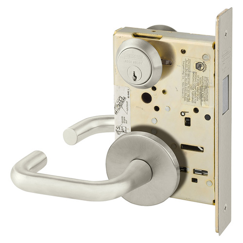 Mortise Lock Satin Nickel Plated Clear Coated