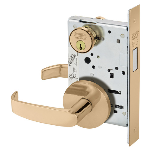 Mortise Lock Bright Bronze Clear Coated