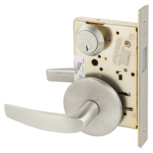 Mortise Lock Satin Nickel Plated Clear Coated