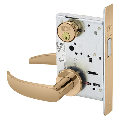 Mortise Lock Bright Bronze Clear Coated