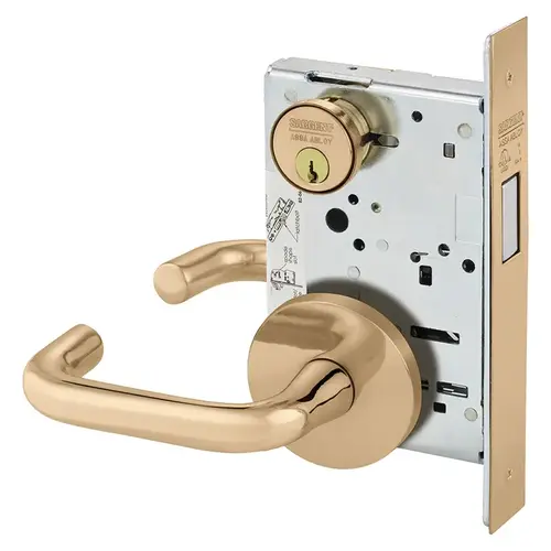 Mortise Lock Bright Bronze Clear Coated