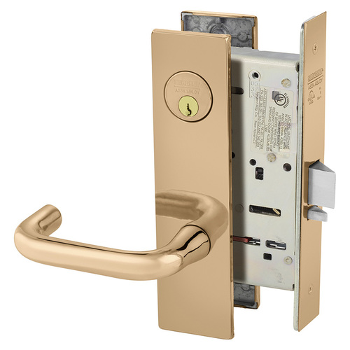 Mortise Lock Bright Bronze Clear Coated