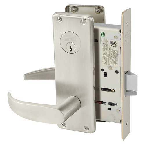 Mortise Lock Satin Nickel Plated Clear Coated