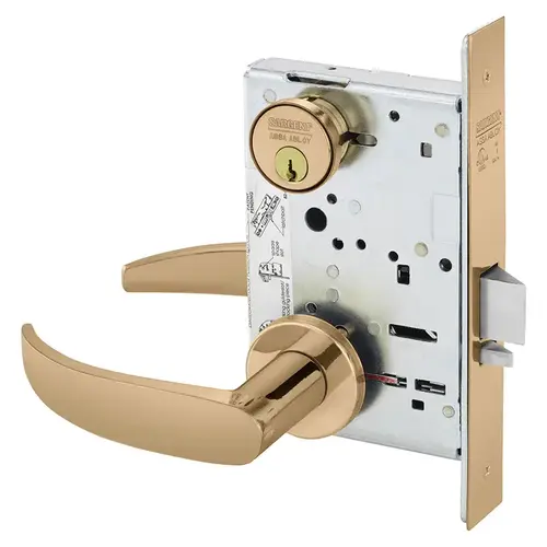 Mortise Lock Bright Bronze Clear Coated