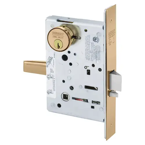 Mortise Lock Bright Bronze Clear Coated