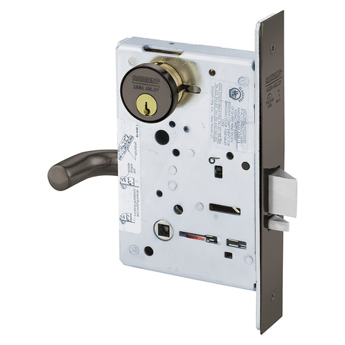 Mortise Lock Oxidized Satin Bronze Relieved Clear Coated