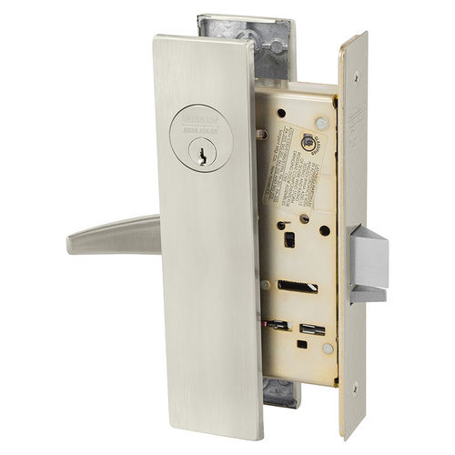 Mortise Lock Satin Nickel Plated Clear Coated