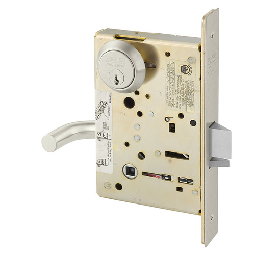 Mortise Lock Satin Nickel Plated Clear Coated