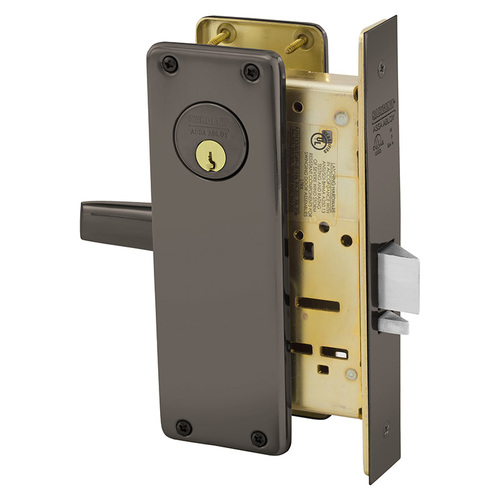 Mortise Lock Oxidized Satin Bronze Relieved Clear Coated