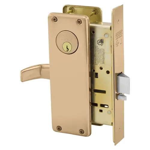 Mortise Lock Bright Bronze Clear Coated