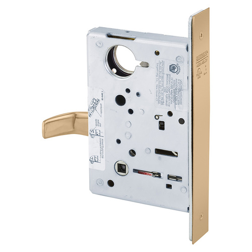 Mortise Lock Bright Bronze Clear Coated