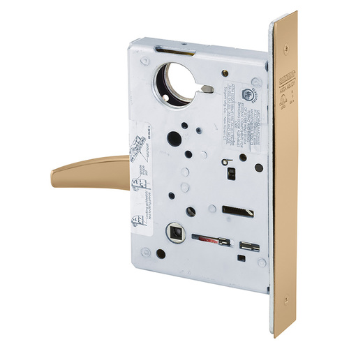 Mortise Lock Bright Bronze Clear Coated