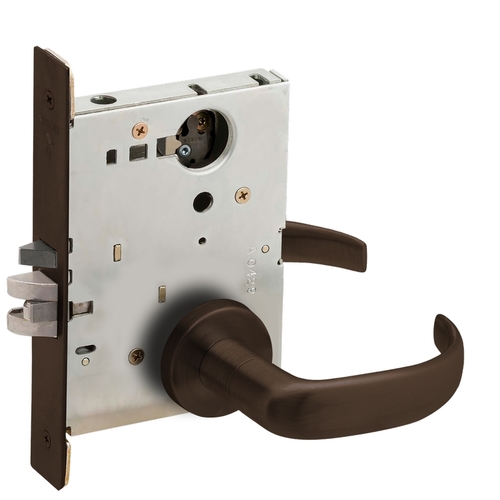 Storeroom Mortise Lock Less Cylinder with 17 Lever and A Rose Aged Bronze Finish