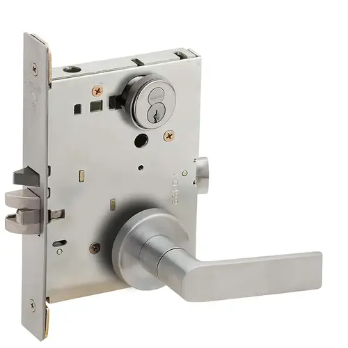 Mortise Lock Satin Stainless Steel Antimicrobial Coated