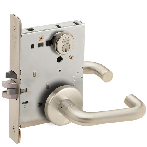 Mortise Lock Satin Nickel Plated Clear Coated