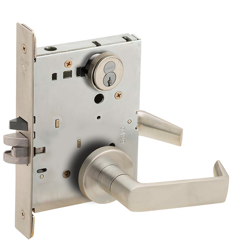 Mortise Lock Satin Nickel Plated Clear Coated