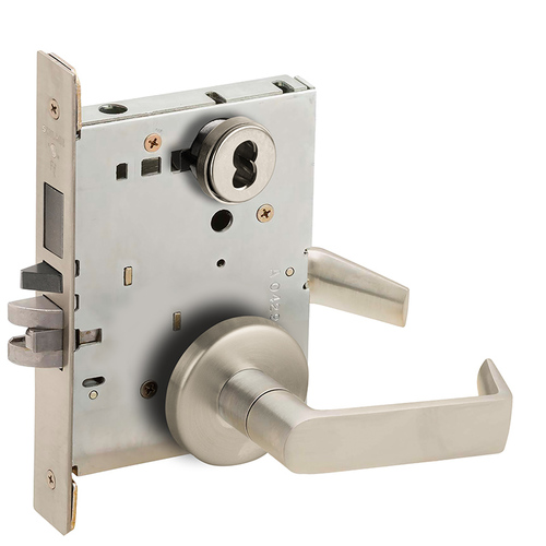 Mortise Lock Satin Nickel Plated Clear Coated