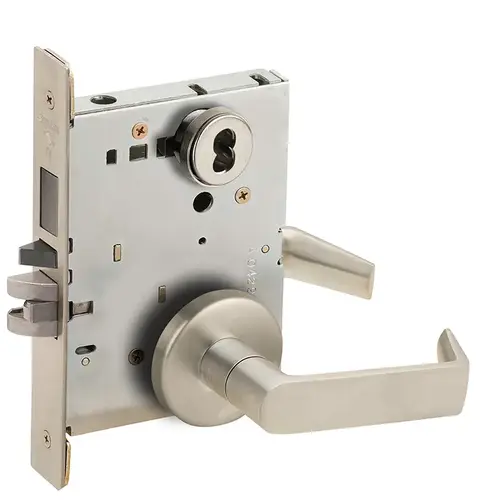 Mortise Lock Satin Nickel Plated Clear Coated