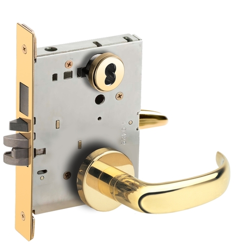 Mortise Lock Bright Brass