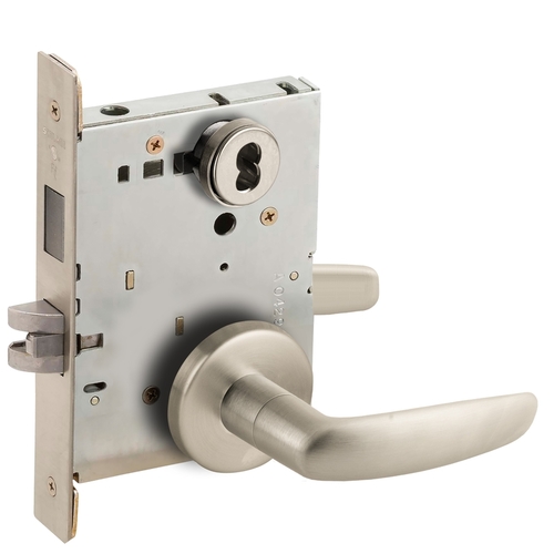 Mortise Lock Satin Nickel Plated Clear Coated