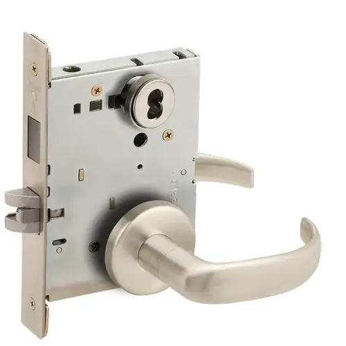 Lock Mortise Lock Satin Nickel Plated Clear Coated