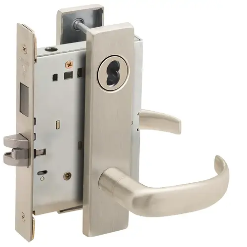 Lock Mortise Lock Satin Nickel Plated Clear Coated