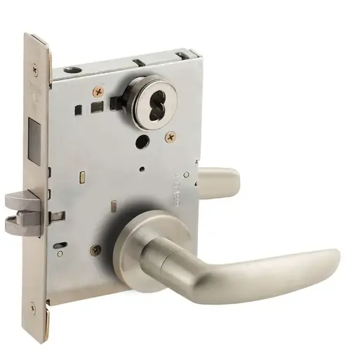 Mortise Lock Satin Nickel Plated Clear Coated