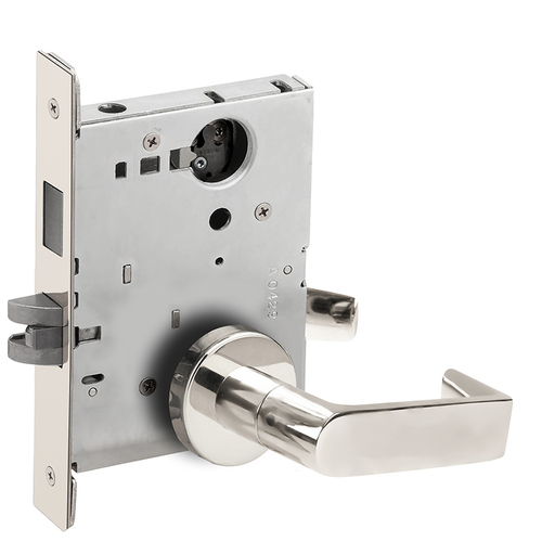 Corridor Mortise Lock Less Cylinder with 06 Lever and A Rose Bright Chrome Finish