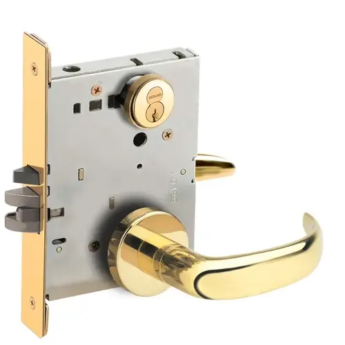 Lock Mortise Lock Bright Brass