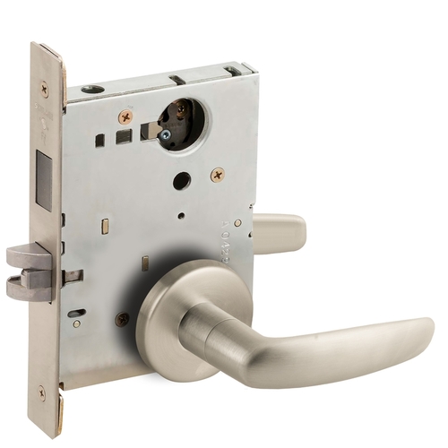 Mortise Lock Satin Nickel Plated Clear Coated